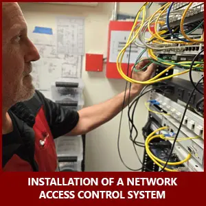 Security specialist makes terminations on integrated door access control systems
