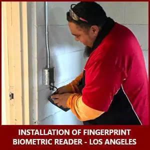 Access Control Technician Installs Biometric Thumbprint Reader