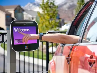 ButterflyMX video intercom being used at a gated community