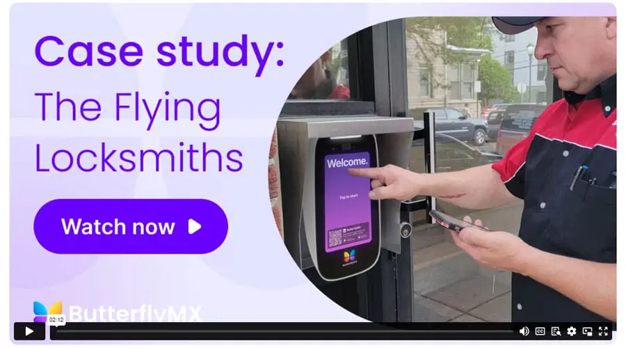 Image of a video case study with The Flying Locksmiths and ButterflyMX