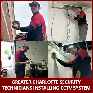Security specialists install a cctv camera system in Charlotte, NC