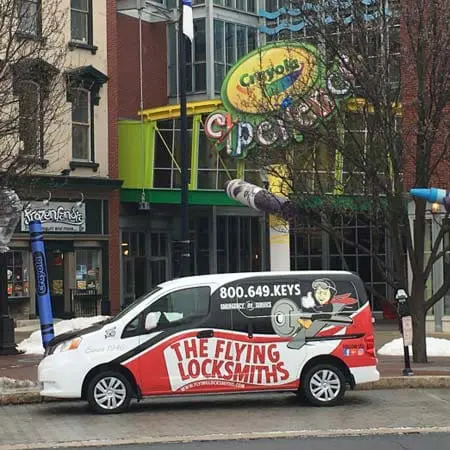 TFL van at Crayola Factory for automatic door operator service near Easton, PA