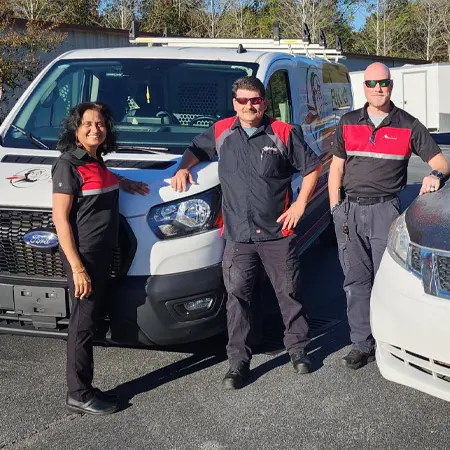 Photo of FlyLock Security Solutions - South Atlanta team including Latha, Will, and Reuben. 
