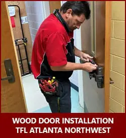 Wood door and hardware installation by TFL of Atlanta Northwest