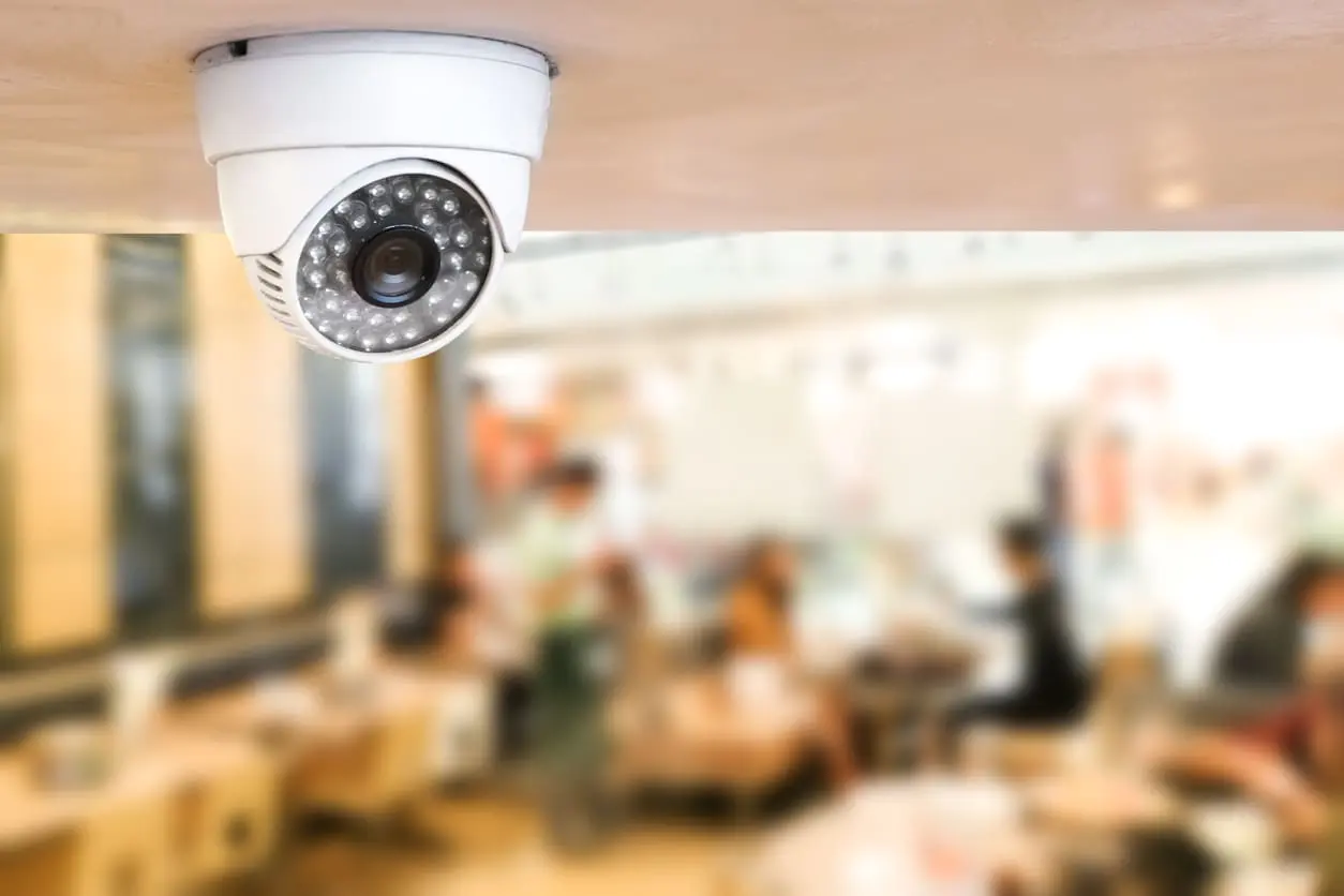Security camera at a commercial facility.