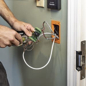 Installation of a card reader for a door access control system