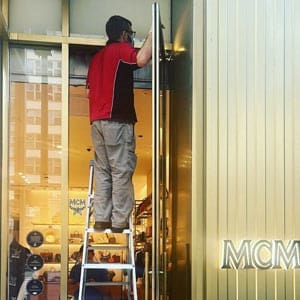 Chicago Technician Installs New Storefront Door