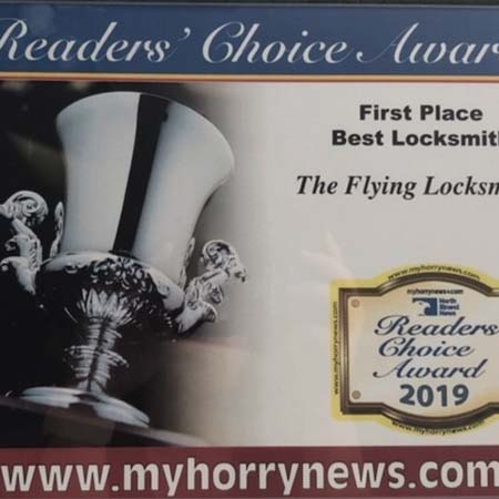 The Flying Locksmiths win the Readers Choice first place award for best locksmith