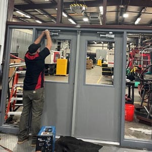Commercial hollow metal frame and door installation