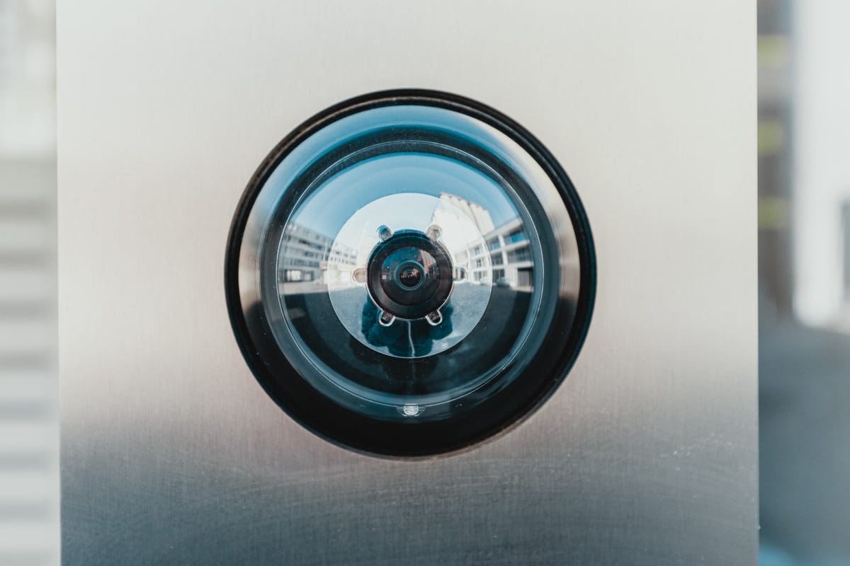 Lens of a Commercial Security Camera System