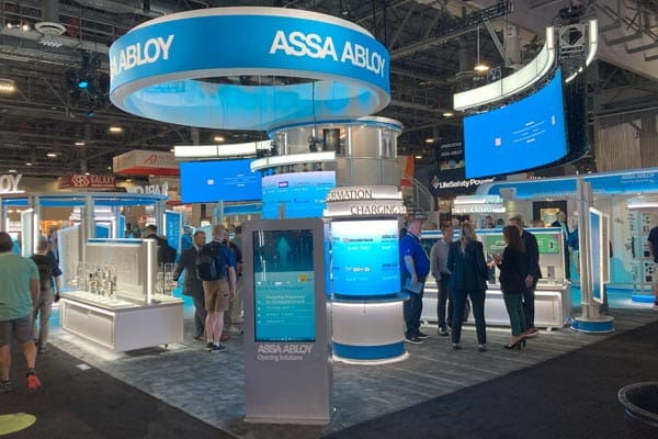 Image of the Assa Abloy tradeshow booth at ISC West