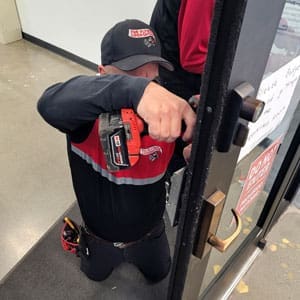 Locksmith Installs an Exit Device in Zeeland, Michigan