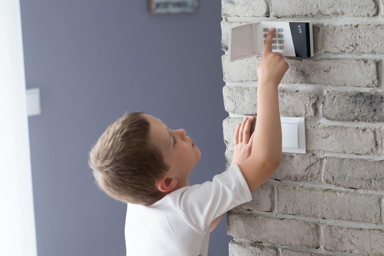 Kid using access control system.